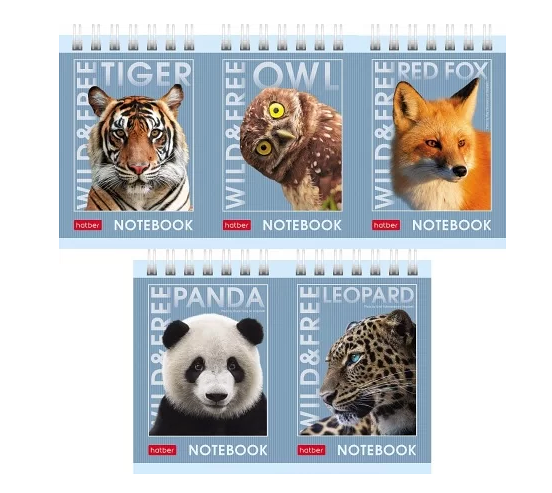 Блокнот Hatber на гребне без линовки А7,40 л,1шт в ассортименте