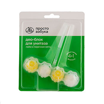 Средство чистящее Просто Азбука део-блок для унитаза 4в1 Лайм и Перечная мята