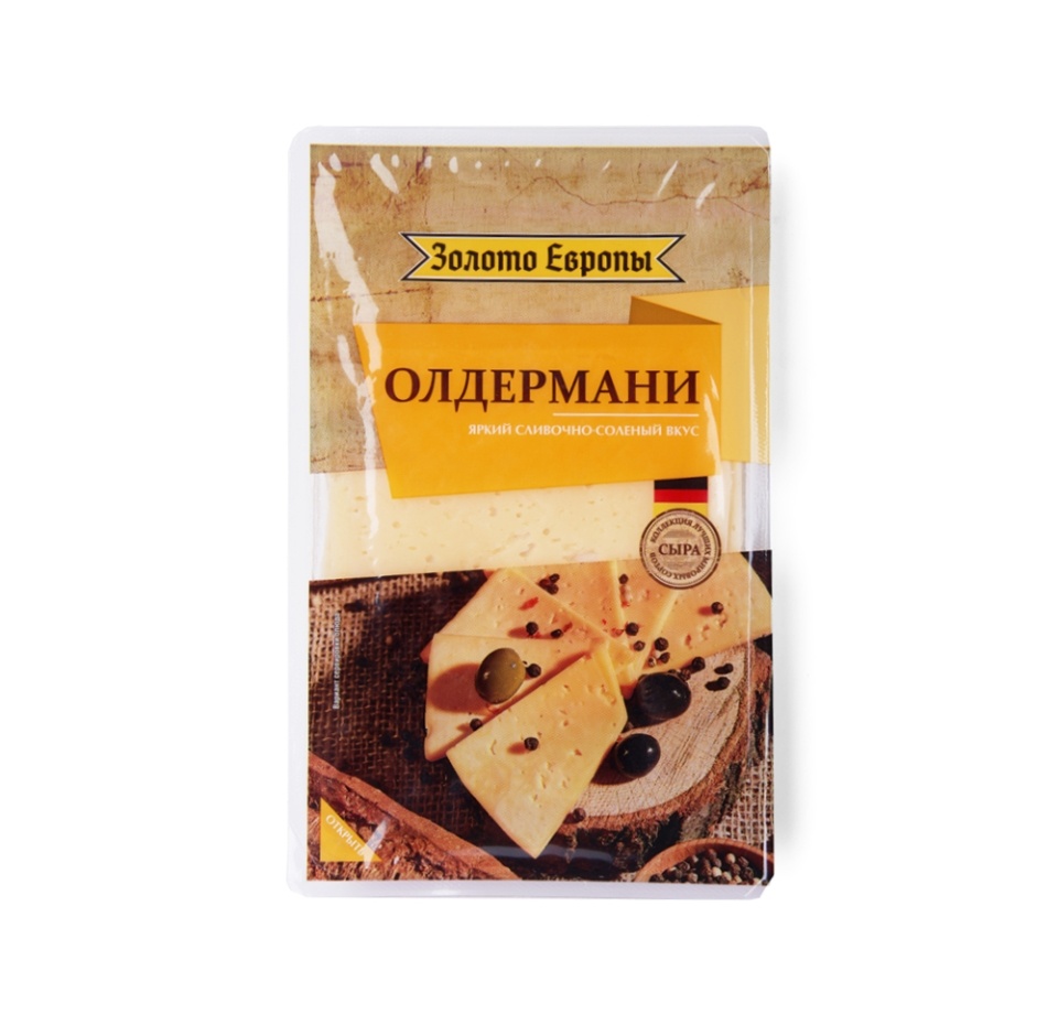 

Сыр Олдермани 50% Золото Европы, нарезка 125 г