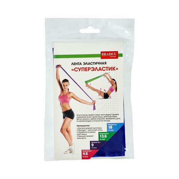 Лента эластичная Суперэластик нагрузка до 9кг артSF 0279