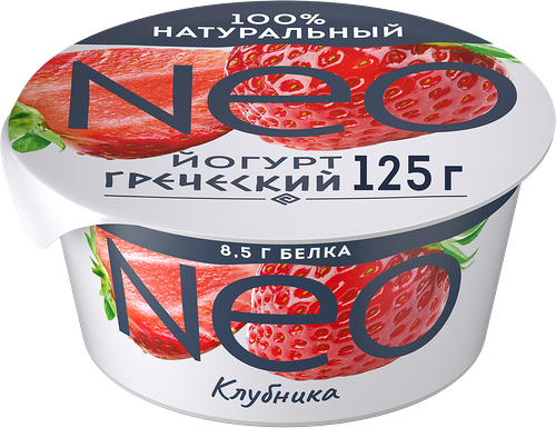 Йогурт Neo греческий с клубникой 1.7% 125 г
