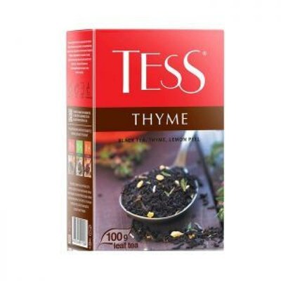 Чай черный Tess Тайм байх с аром лимона чабреца и раст комп лист 100г