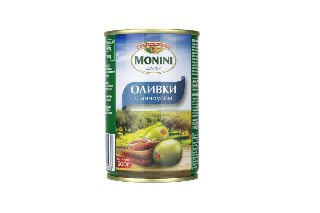 

Оливки Monini с анчоусом 300 г