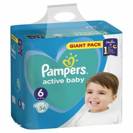 Pampers activ baby подгузники детские N6 13-18кг N56