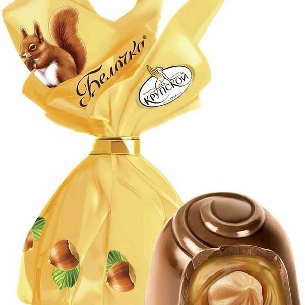 Конфеты Фабрика имени Крупской Белочка лесной орех
