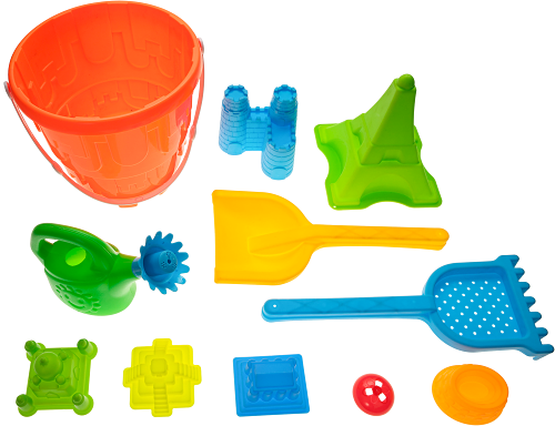 Набор для песка с ведром 10 предметов ZH086508 20см
