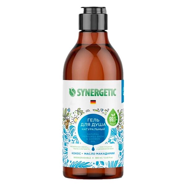 Synergetic Гель для душа Кокос и макадамия, 380 мл