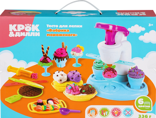 Тесто для лепки КРОК&ДИЛЛИ Мороженое, с аксессуарами, 18 предметов