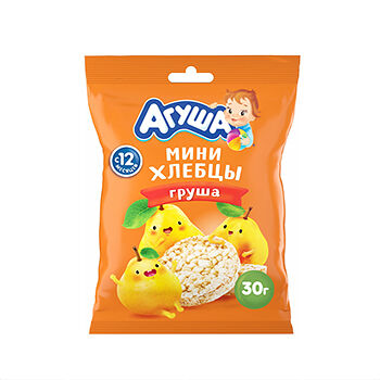 Мини-хлебцы Агуша Полезный Перекус Груша 30г с 12 месяцев
