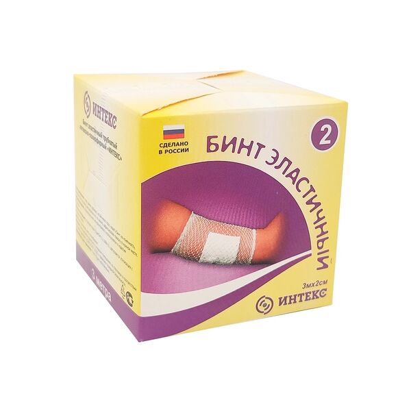 Бинт эластичный Интекс трубчатый латексно-полиэфирный 2 размер 3 м