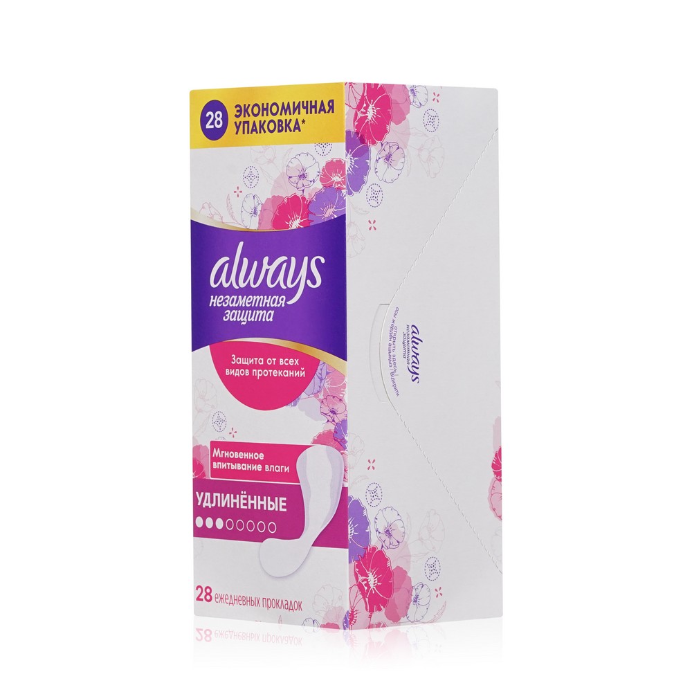 

Прокладки Always Незаметная защита ароматизированные удлиненные 28 шт.
