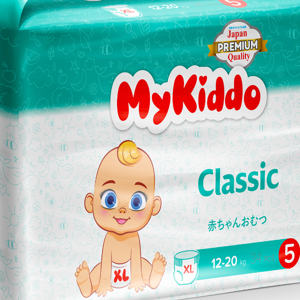 Подгузники-трусики MyKiddo Classic XL 12-20кг 34шт