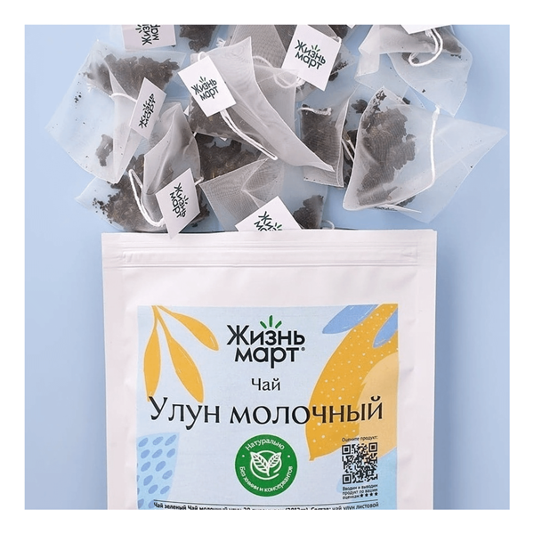 Чай зеленый Жизньмарт молочный Улун в пирамидках 2 г х 20 шт