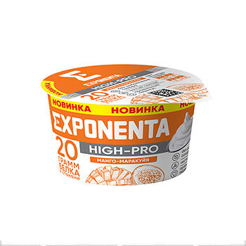 Йогурт EXPONENTA HIGH-PRO Манго-Маракуйя с повышенным содержанием белка, 160г