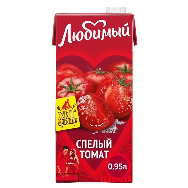 Нектар томатный с мякотью Любимый 950 мл