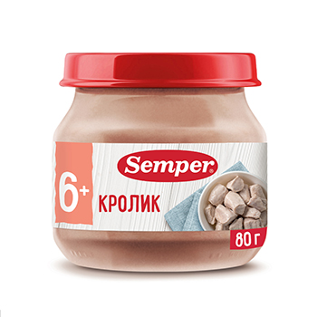 

Пюре Semper Кролик с 6 месяцев 80 г