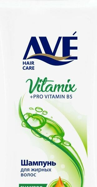 Шампунь Ave для жирных волос Витамикс с провитамином В5, 400мл