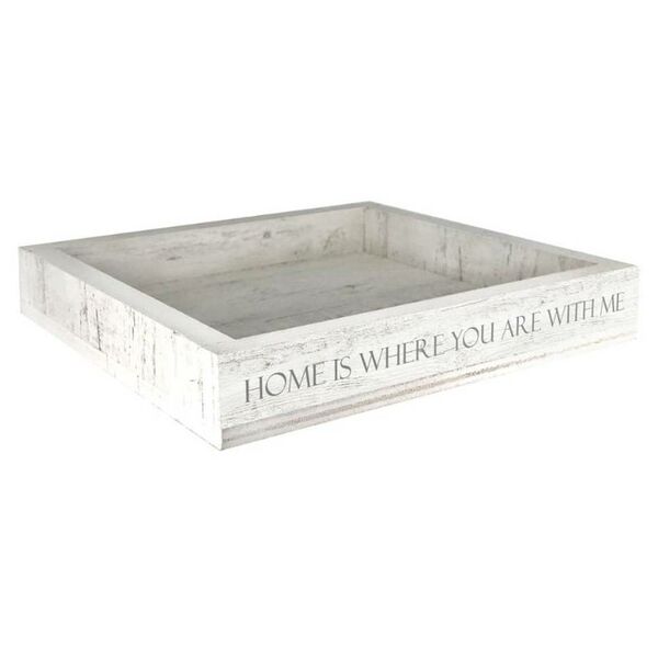 Поднос-мини Лайн П4, 16х16х2.6 см, дерево, белый