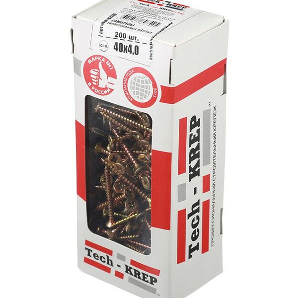 Саморез универсальный TECH-KREP, потайная головка, 4х40мм, 200шт