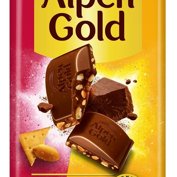 Шоколад молочный Alpen Gold с солёным арахисом и крекером, 85 г