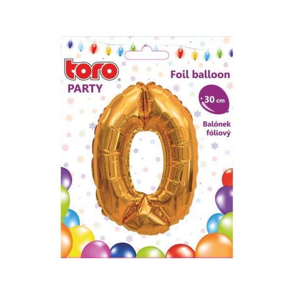 Шар Toro надувной цифра 0 30 см 1 шт