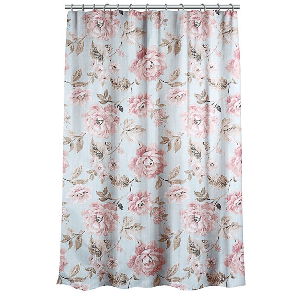 Vetta шторка для ванной с утяжелителем, полиэстер, 180х180см, цветы, 001