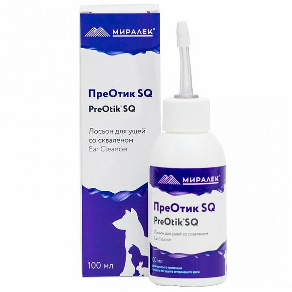 Миралек Преотик SQ лосьон для ушей для кошек и собак 100 мл