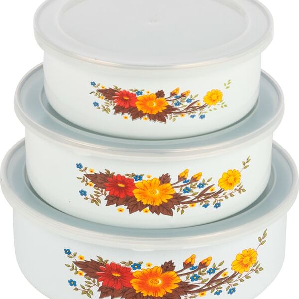 Набор мисок Mallony Familia с крышками 600+850+1250мл 3шт