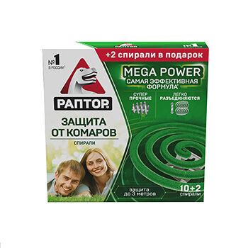 Спираль Раптор от комаров без запаха 10шт
