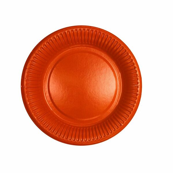 Тарелка бумажная Термо-Кап оранжевая 18 см, 6 шт