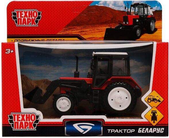 Игрушка ТЕХНОПАРК Трактор Беларус, красный металлический, 11см