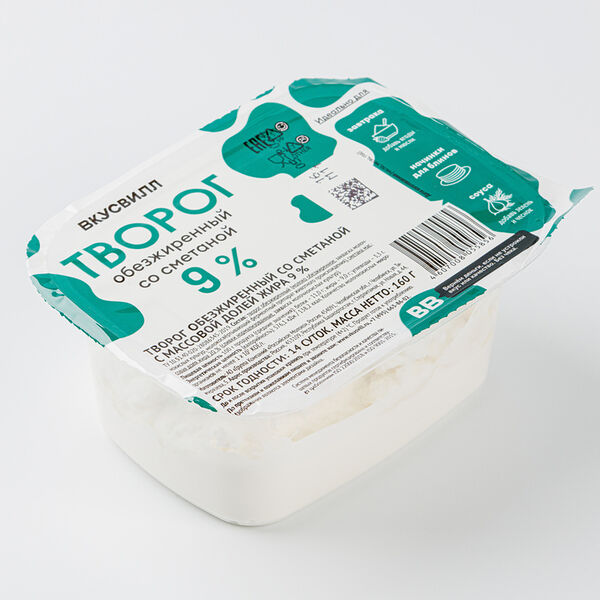 Творог обезжиренный со сметаной