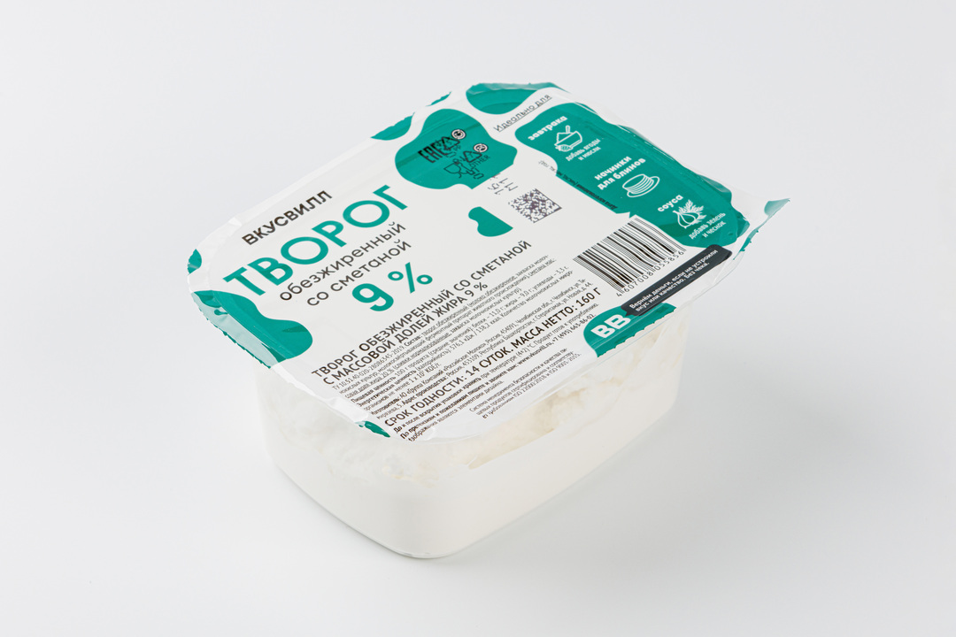 

Творог обезжиренный со сметаной