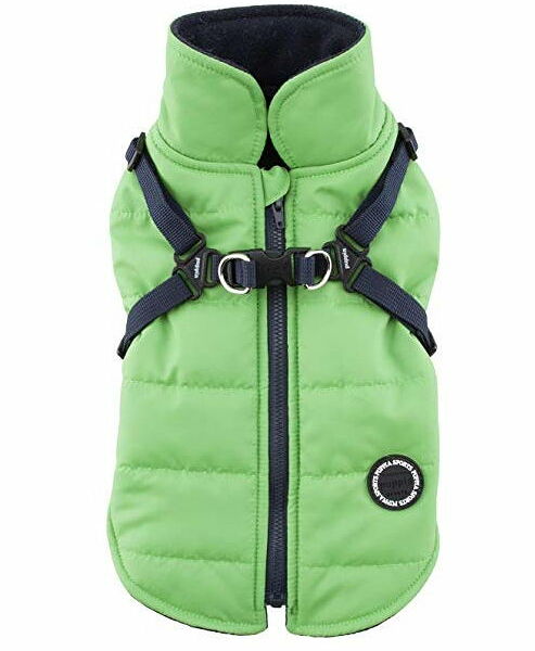 Жилет для собак Puppia утепленный со шлейкой Mountaineer II зеленый M