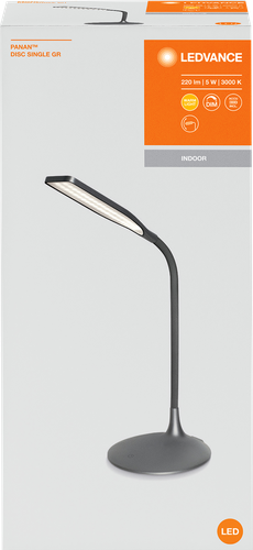

Лампа настольная LEDVANCE Panan Disc Single, с USB зарядкой, белая/серая