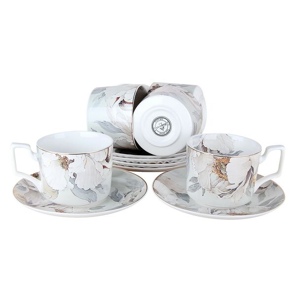 Набор чайный Light flower, 12 предметов, 230 мл, фарфор