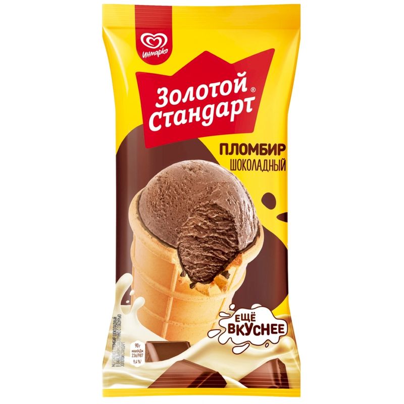 

Мороженое Золотой стандарт Пломбир шоколадный 12% 90 г