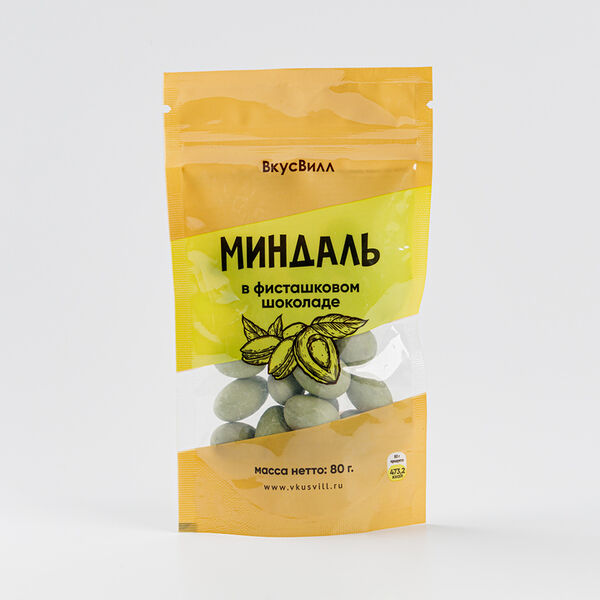 Миндаль в фисташковом шоколаде 80г