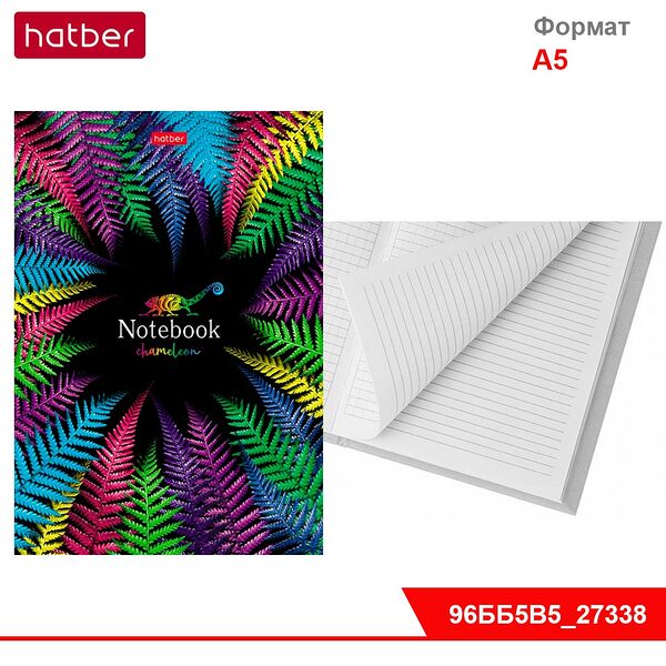 Бизнес-блокнот 96л А5ф 145х210мм клетка/линия 65г/кв.м тв.переплет мат ламин Хамелеон 96ББ5В5_27338