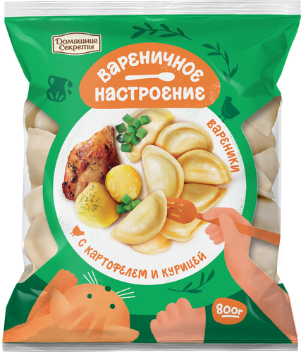

Вареники Домашние секреты с картофелем и курицей 800 г