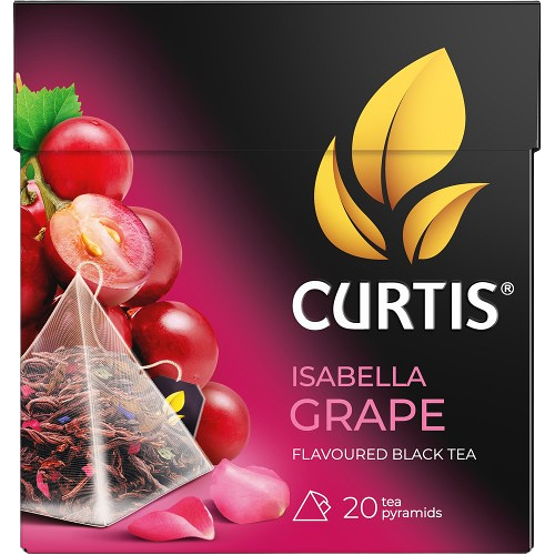 Чай черный Curtis Isabella Grape кус красн виногр и лепестк цвет 20*1,8г
