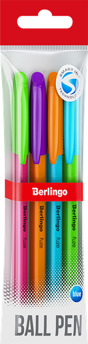 Набор шариковых ручек BERLINGO Triangle fuze stick синий, 0,5мм, в ассортименте, Арт. CBp_05218_4, 4шт