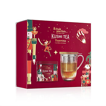 Набор подарочный: чай Tsarevna ароматизированный, кружка стеклянная, Kusmi Tea, Франция