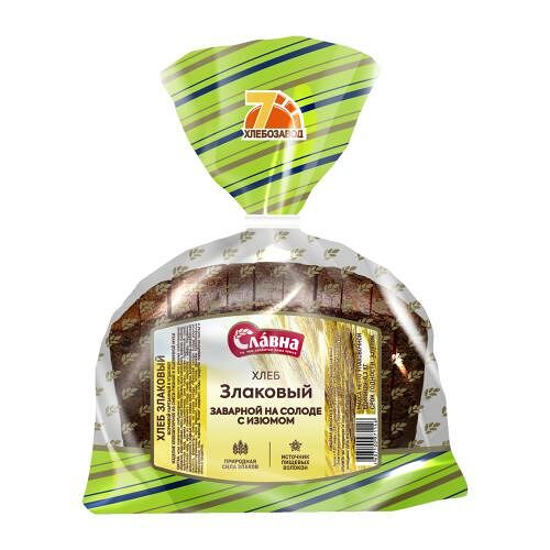 Хлеб Хлебозавод №7 Злаковый заварной на солоде с изюмом нарезка, 300г