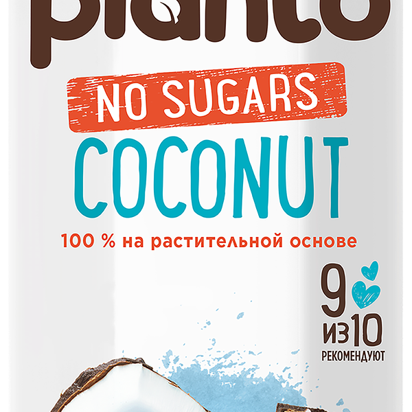Напиток растительный PLANTO Кокосовый без сахара 1,2%, 1л
