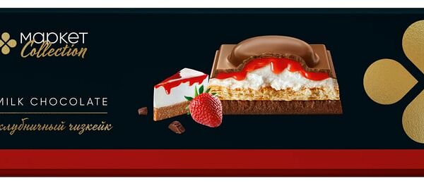 Шоколад Маркет Collection Молочный Клубничный чизкейк 270г