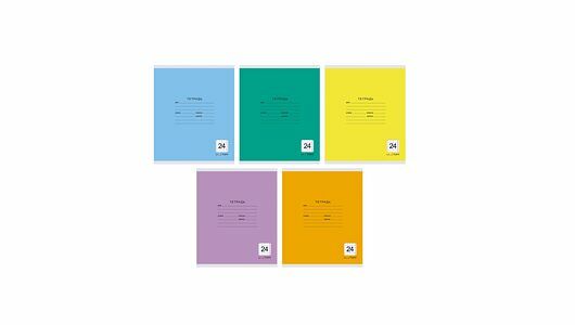 Тетрадь LISTOFF А5, скрепка, клетка, 24л, цвет в ассортименте