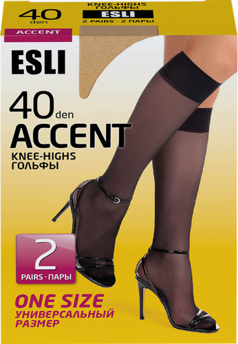 

Гольфы женские Esli Accent р. 23–25 40 den nero, Арт. 8С-2СПЕ, 2 пары