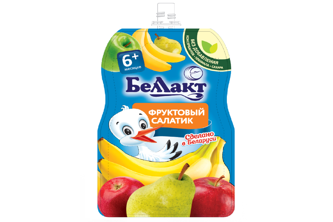 

Пюре Беллакт Фруктовый салатик без сахара с 6 месяцев 90г