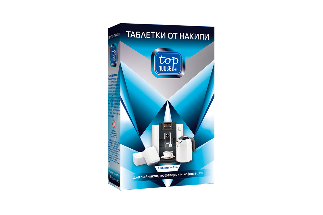 

Таблетки от накипи Top house для чайников, кофеварок, кофемашин 8 шт х 25 г